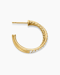 Pavé Crossover Hoop Earrings in 18K Yellow Gold with Diamonds, 24mm