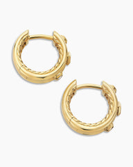 Modern Renaissance® Huggie Hoop Earrings in 18K Yellow Gold with Diamonds, 12.3mm