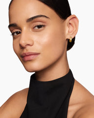 Modern Renaissance® Huggie Hoop Earrings in 18K Yellow Gold with Diamonds, 12.3mm