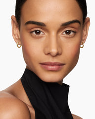 Pavé Huggie Hoop Earrings in 18K Yellow Gold with Diamonds, 13mm