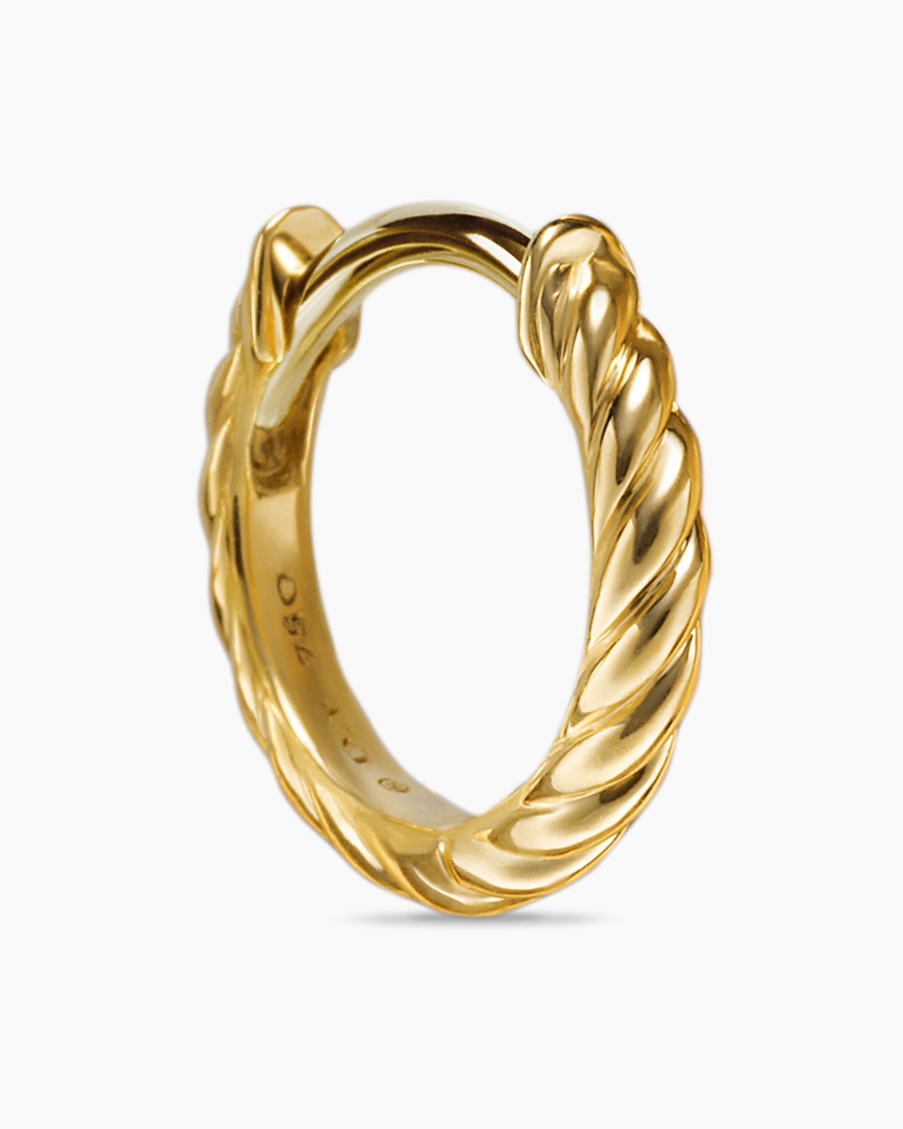 Sculpted Cable Micro Huggie Hoop Earrings in 18K Yellow Gold, 10.7mm