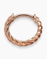 Sculpted Cable Micro Huggie Hoop Earrings in 18K Rose Gold, 10.7mm