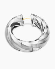Cable Edge® Hoop Earrings in Sterling Silver, 28.9mm