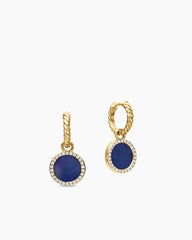 Petite DY Elements® Drop Earrings in 18K Yellow Gold with Lapis and Diamonds, 22.6mm