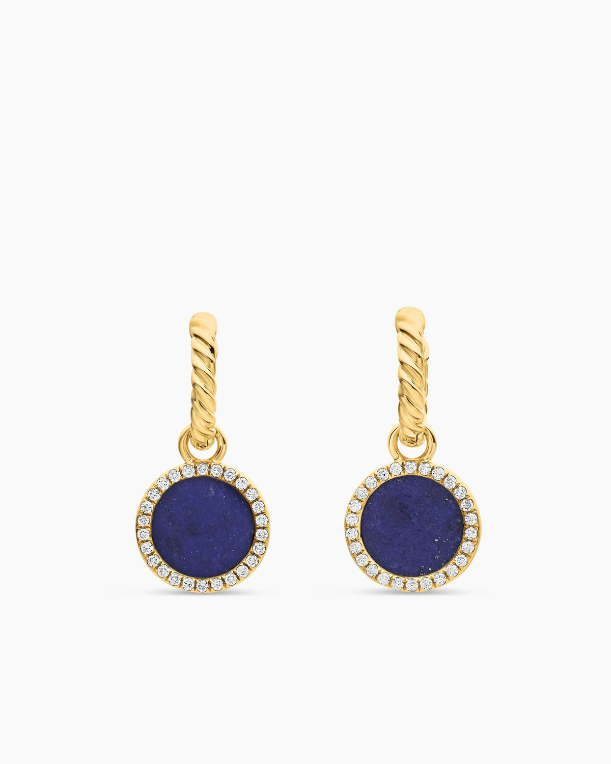 Petite DY Elements® Drop Earrings in 18K Yellow Gold with Lapis and Diamonds, 22.6mm