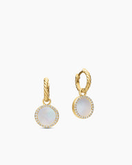 Petite DY Elements® Drop Earrings in 18K Yellow Gold with Mother of Pearl and Diamonds, 22.6mm