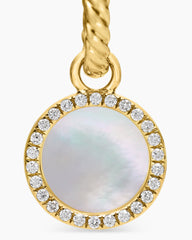 Petite DY Elements® Drop Earrings in 18K Yellow Gold with Mother of Pearl and Diamonds, 22.6mm