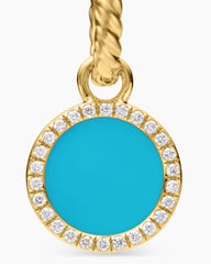 Petite DY Elements® Drop Earrings in 18K Yellow Gold with Turquoise and Diamonds, 22.6mm