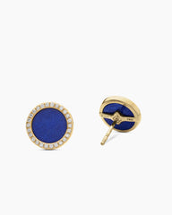 Petite DY Elements® Stud Earrings in 18K Yellow Gold with Lapis and Diamonds, 11mm