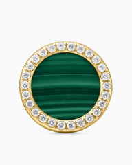 Petite DY Elements® Stud Earrings in 18K Yellow Gold with Malachite and Diamonds, 11mm
