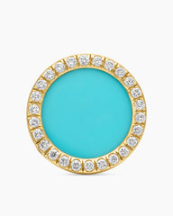 Petite DY Elements® Stud Earrings in 18K Yellow Gold with Turquoise and Diamonds, 11mm