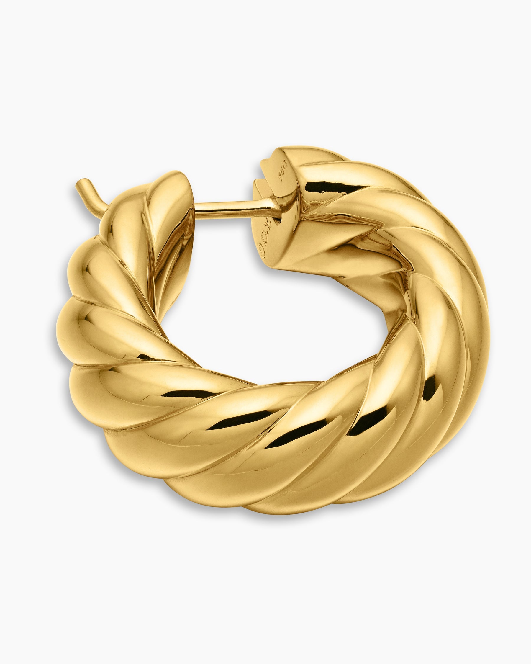 Sculpted Cable Hoop Earrings in 18K Yellow Gold, 25mm