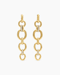DY Mercer® Linked Drop Earrings in 18K Yellow Gold with Diamonds, 68mm
