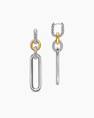 Lexington Double Link Drop Earrings in Sterling Silver with 18K Yellow Gold, 54mm