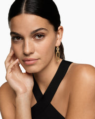 Lexington Double Link Drop Earrings in 18K Yellow Gold with Diamonds, 54mm