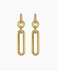 Lexington Double Link Drop Earrings in 18K Yellow Gold with Diamonds, 54mm