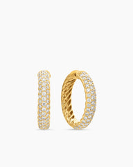DY Mercer® Hoop Earrings in 18K Yellow Gold with Diamonds, 25.4mm