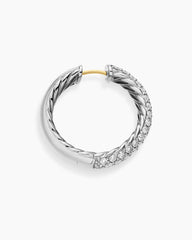 DY Mercer® Hoop Earrings in Sterling Silver with Diamonds, 25.4mm