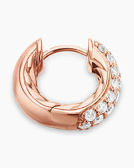 DY Mercer® Micro Hoop Earrings in 18K Rose Gold with Diamonds, 13.5mm