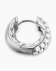 DY Mercer® Micro Hoop Earrings in Sterling Silver with Diamonds, 13.5mm