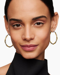 Infinity Hoop Earrings in Sterling Silver with 14K Yellow Gold, 42mm