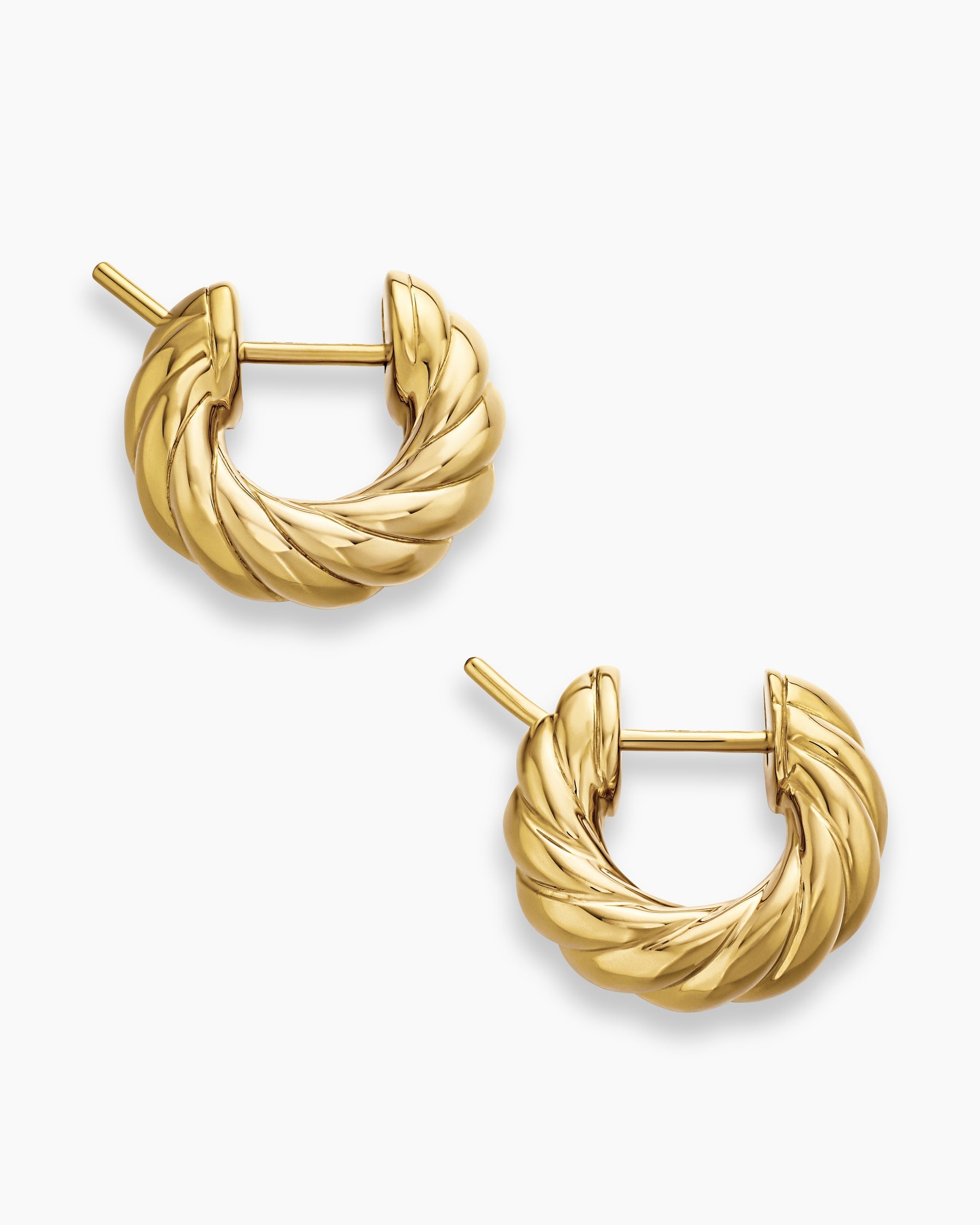 Sculpted Cable Hoop Earrings in 18K Yellow Gold, 14.4mm
