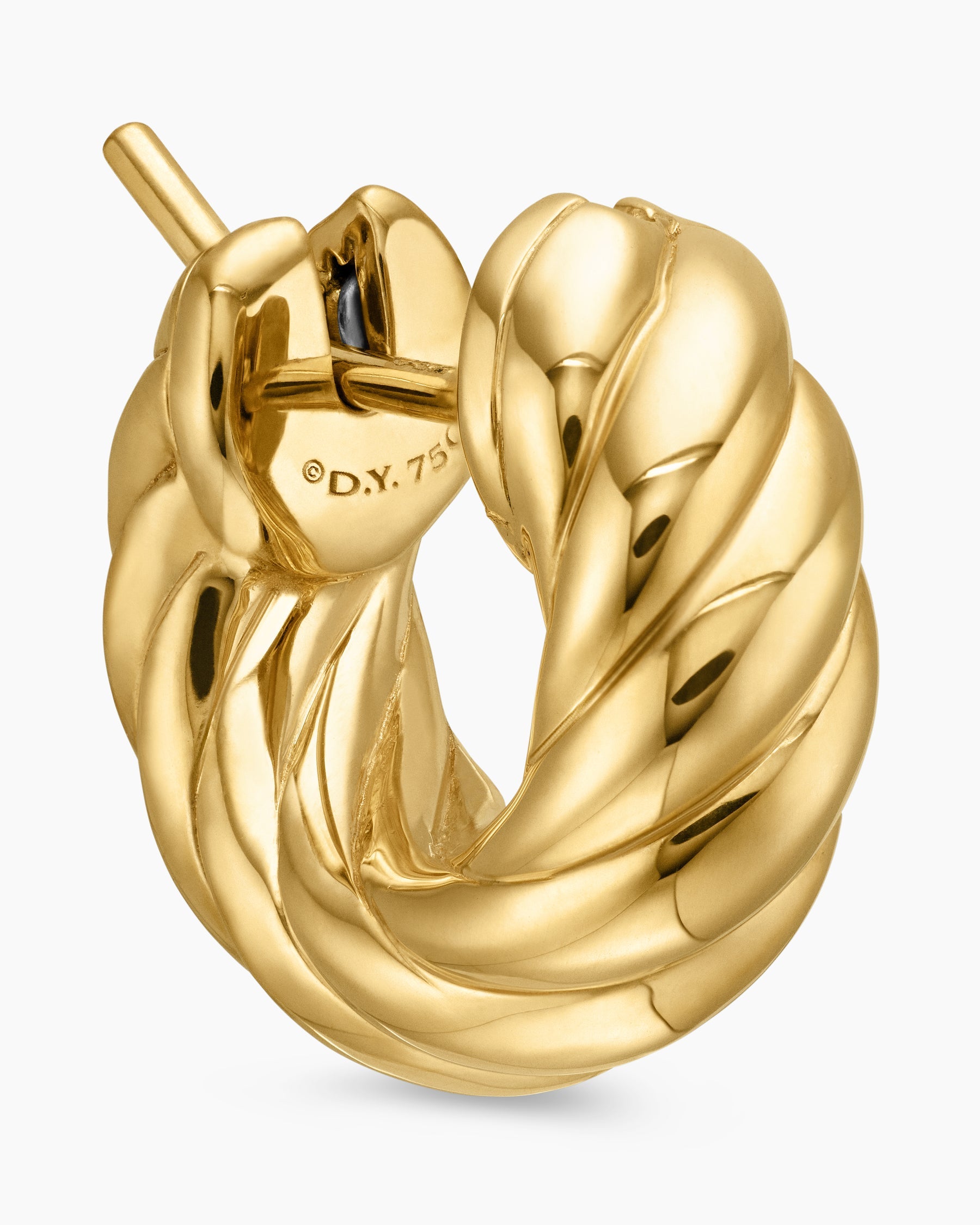Sculpted Cable Hoop Earrings in 18K Yellow Gold, 14.4mm