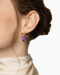 Marbella Drop Earrings in 18K Yellow Gold with Amethyst, 11mm