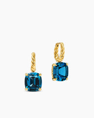 Marbella Drop Earrings in 18K Yellow Gold with Hampton Blue Topaz, 11mm