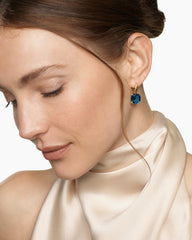 Marbella Drop Earrings in 18K Yellow Gold with Hampton Blue Topaz, 11mm