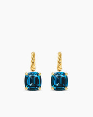 Marbella Drop Earrings in 18K Yellow Gold with Hampton Blue Topaz, 11mm