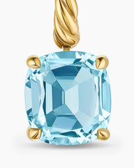 Marbella Drop Earrings in 18K Yellow Gold with Sky Blue Topaz, 11mm