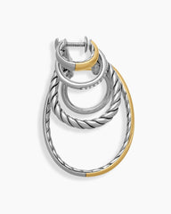 DY Mercer® Multi Hoop Earrings in Sterling Silver with 18K Yellow Gold and Diamonds, 37.5mm