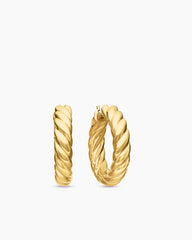 Sculpted Cable Hoop Earrings in 18K Yellow Gold, 25.4mm