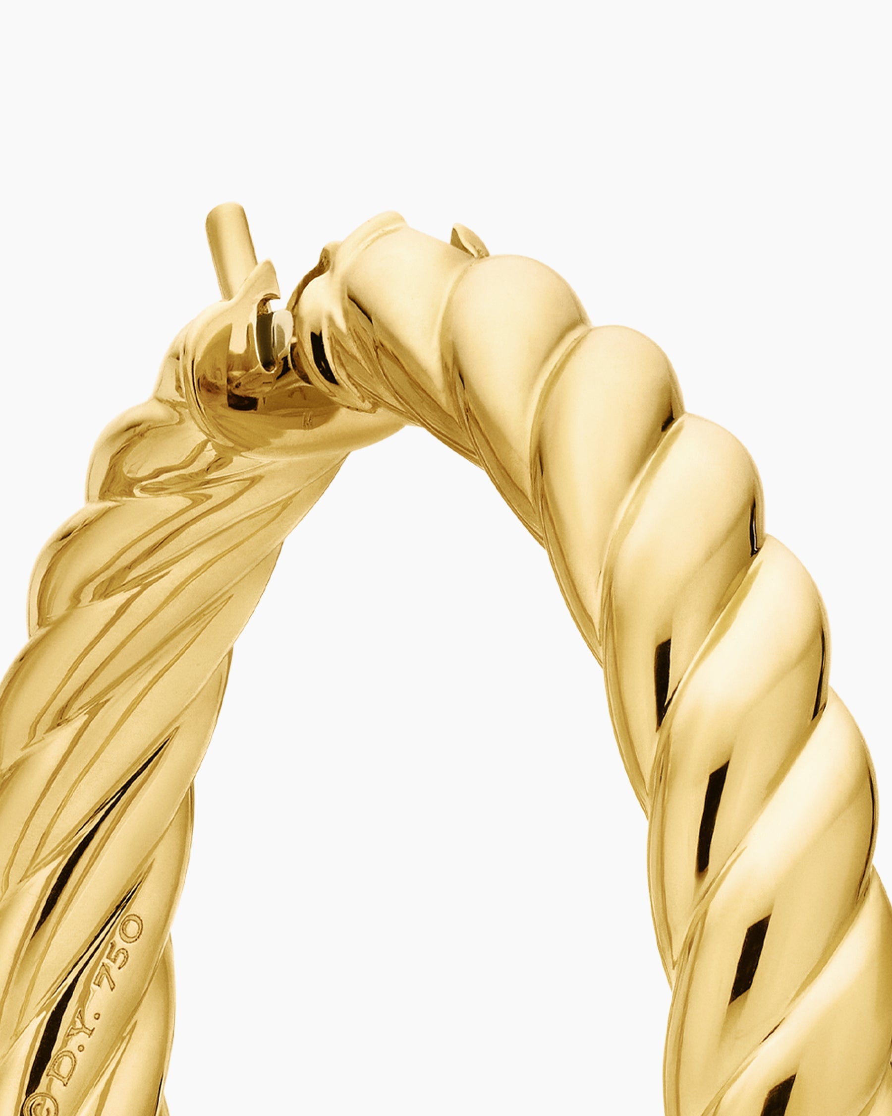 Sculpted Cable Hoop Earrings in 18K Yellow Gold, 38mm
