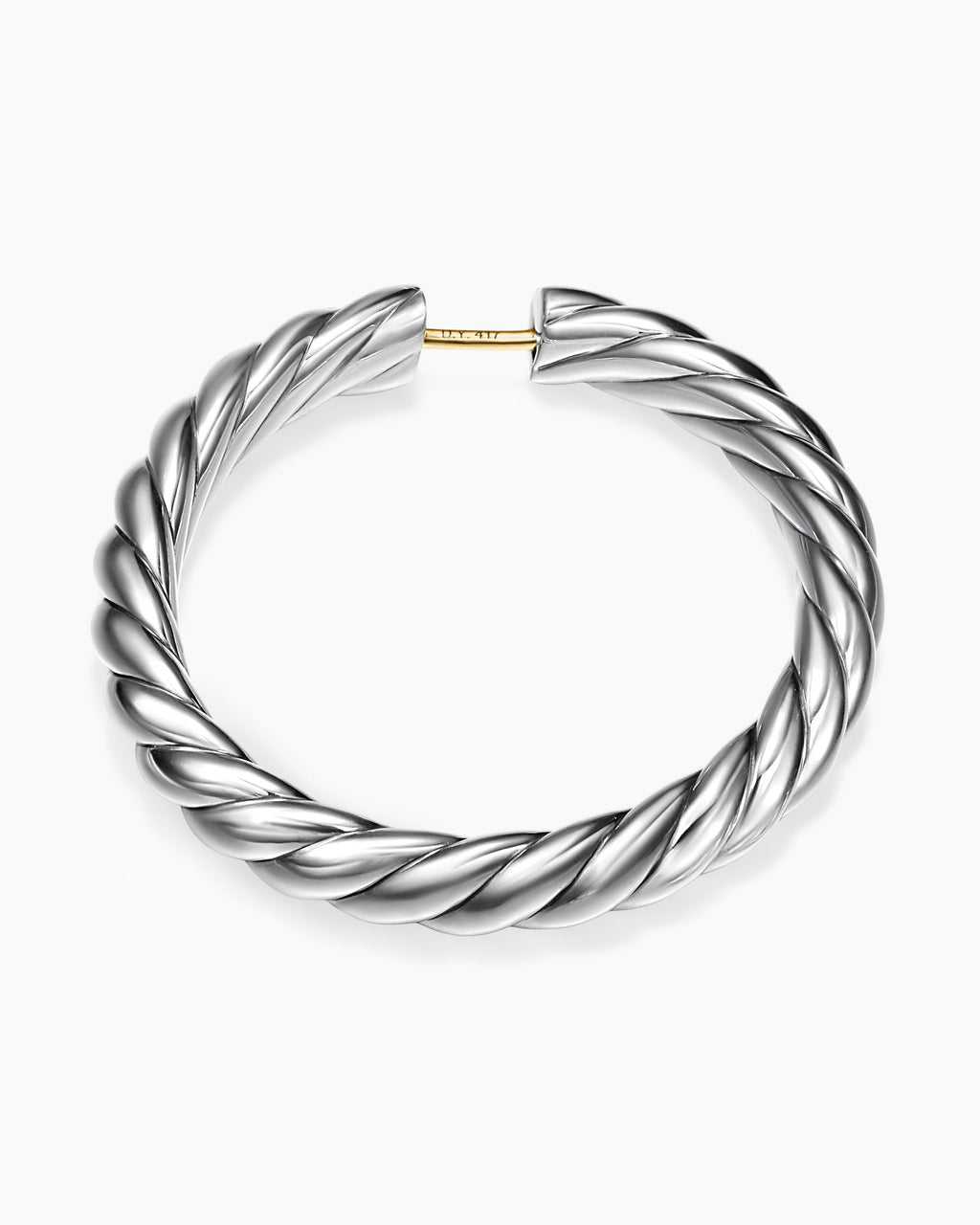 Sculpted Cable Hoop Earrings in Sterling Silver, 38mm