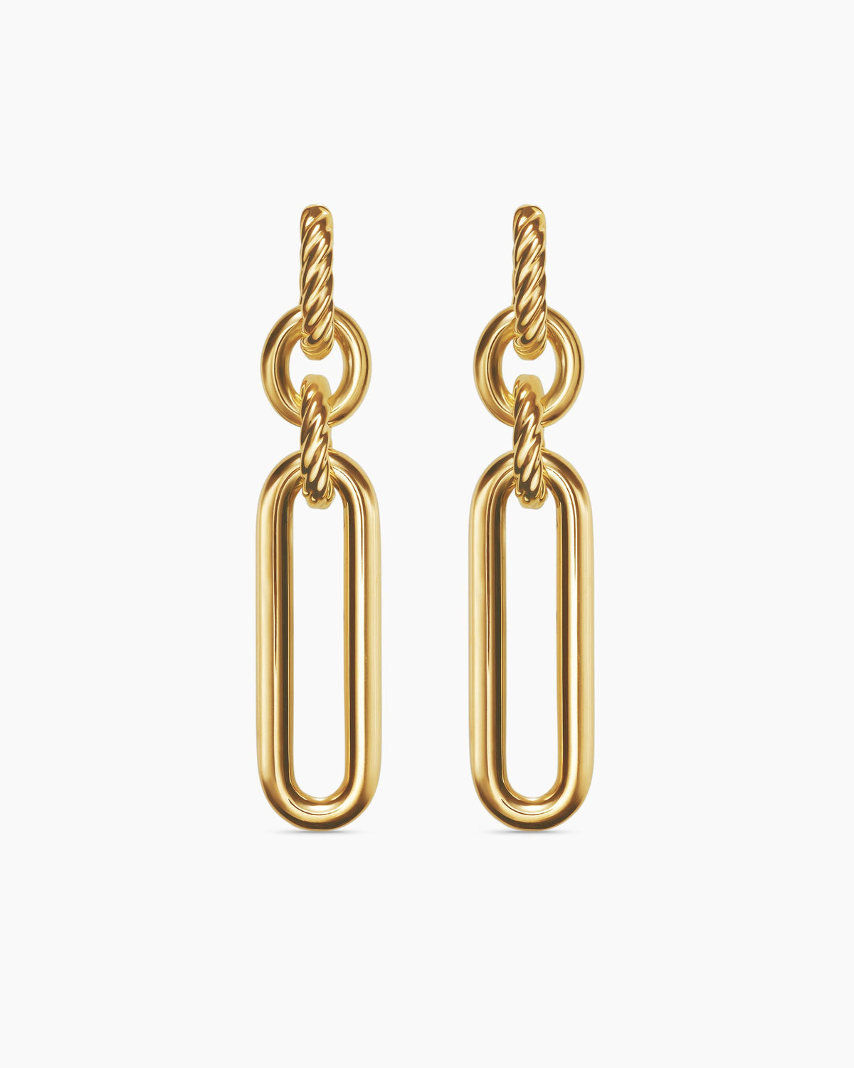 Lexington Double Link Drop Earrings in 18K Yellow Gold, 53mm