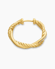 Petite Infinity Hoop Earrings in 18K Yellow Gold with Diamonds, 17.3mm