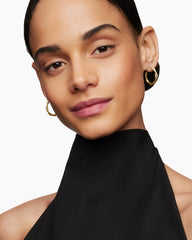 Petite Infinity Hoop Earrings in 18K Yellow Gold with Diamonds, 17.3mm