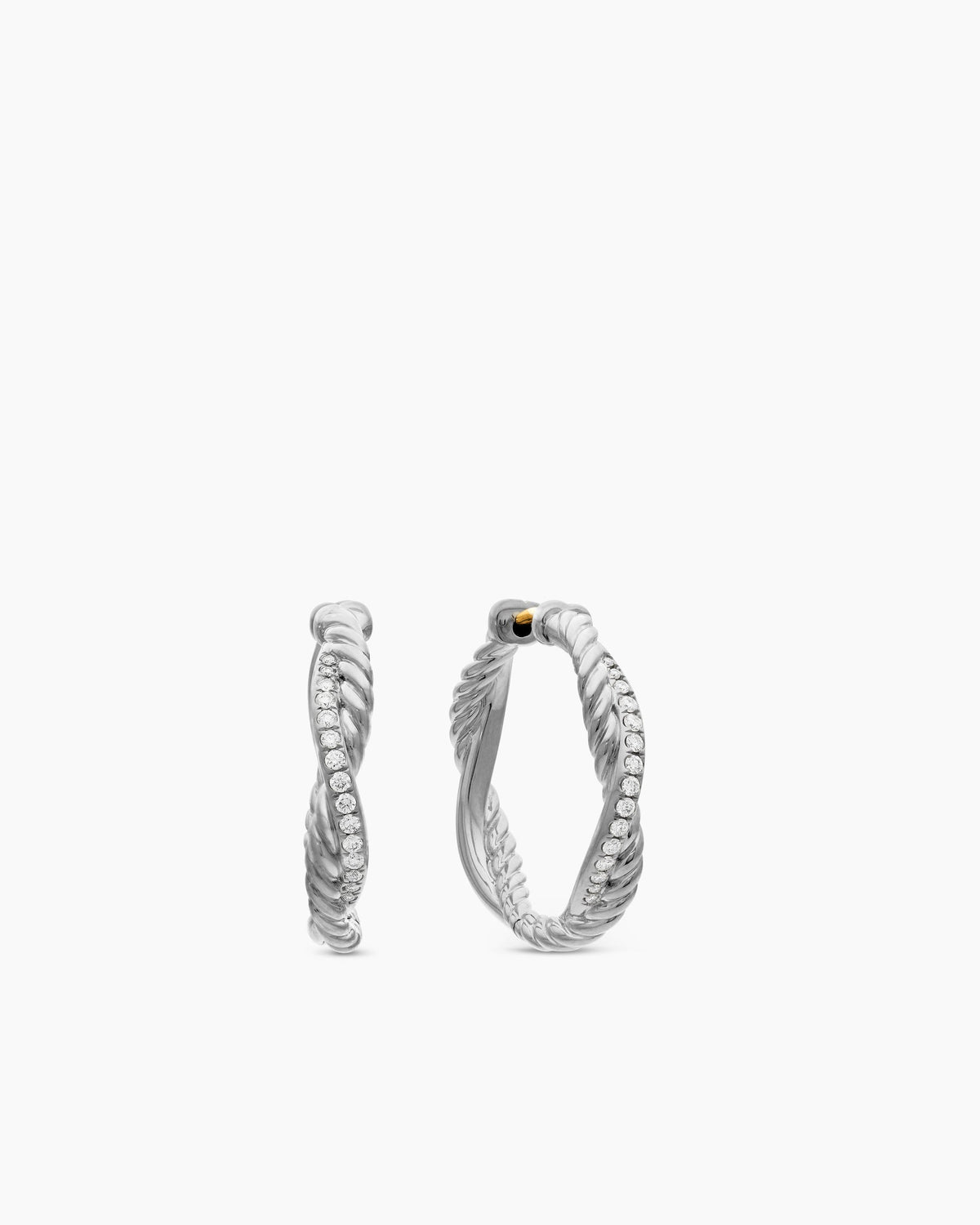 Petite Infinity Hoop Earrings in Sterling Silver with Diamonds, 17.3mm