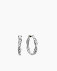 Petite Infinity Hoop Earrings in Sterling Silver with Diamonds, 17.3mm