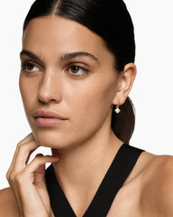 Petite Modern Renaissance® Pearl Drop Earrings in 18K Yellow Gold with Diamonds, 18mm