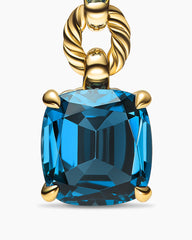 Marbella Drop Earrings in 18K Yellow Gold with Blue Topaz and Hampton Blue Topaz, 51mm