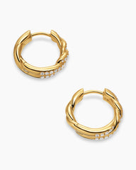 Wisteria® Hoop Earrings in 18K Yellow Gold with Diamonds, 16mm