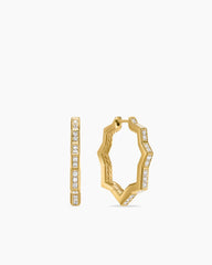 Zig Zag Stax™ Hoop Earrings in 18K Yellow Gold with Diamonds, 22.8mm