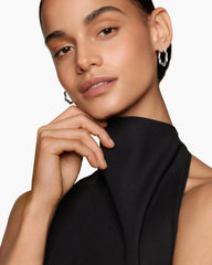 Zig Zag Stax™ Hoop Earrings in Sterling Silver with Diamonds, 22.8mm