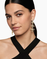 Wisteria® Statement Drop Earrings in 18K Yellow Gold with Diamonds, 88.7mm