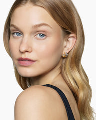 DY Mercer® Huggie Hoop Earrings in  Sterling Silver with 18K Yellow Gold and Diamonds, 14mm