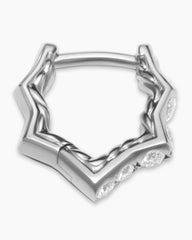 Zig Zag Stax™ Huggie Hoop Earrings in Sterling Silver with Diamonds, 13mm