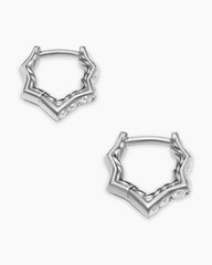 Zig Zag Stax™ Huggie Hoop Earrings in Sterling Silver with Diamonds, 13mm